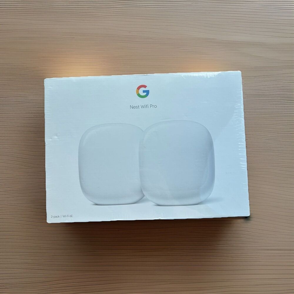 Google Nest Wifi Pro Wi-Fi 6E Router Mesh System - Snow (2-Pack) New Sealed
